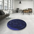 thumbnail image 3 of Ahgly Company Indoor Round Patterned Night Blue Area Rugs, 6' Round, 3 of 6