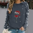 thumbnail image 2 of gakvbuo Christmas Sweater for Women Christmas Sweatshirt Crewneck Print Long Sleeve Blouse Pullover Sweatshirt Tunic Tops Hoodless Sweatshirt, 2 of 4