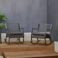 thumbnail image 3 of Afuera Living Contemporary Aluminum Patio Rocker in Black (Set of 2), 3 of 8