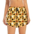 thumbnail image 2 of Fuzoiu Halloween Ghost Pumpkin Print Women's Athletic Shorts, Double-Layer Running Shorts with Pocket,Women's Workout Shorts for Yoga, Gym, and Workouts-Small, 2 of 7