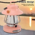 thumbnail image 7 of Riousery Retro Rechargeable Camping Lantern Infinite Dimming 3 Color Temp Portable Tent Light Emergency Lamp Pink 4.5x7.5 inches, 7 of 7