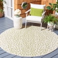 thumbnail image 2 of Safavieh Courtyard Karina Animal Indoor/Outdoor Area Rug, Ivory/Sage Green, 6'7" x 6'7" Round, 2 of 9