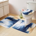 thumbnail image 4 of Abstract Watercolor Graffiti Art Bathroom Rugs Set Blue Gold Gradient Non Slip Absorbent Soft Bath Mats 3 Piece Set with Bathroom Rug, U-Shaped Floor Mat, Toilet Seat Cover Large Size, 4 of 9