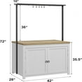 thumbnail image 4 of 42" Kitchen Island with Storage, Heavy-Duty Multi-Functional Kitchen Cart with 30mm Thick Countertop 1.2" Countertop Heavy-Duty Multi-Functional Kitchen Cart with 2-Tier Shelves, 5 Hooks, Metal Coffee, 4 of 5