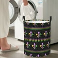 thumbnail image 4 of Picia Mardi Gras Fleur de Lis Large Laundry Basket, Waterproof, Freestanding Laundry Hamper, Collapsible Tall Clothes Hamper with Extended Handles-Medium, 4 of 8