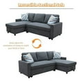 thumbnail image 3 of Ainehome Convertible Sectional Sofa with Storage Chaise - L-Shaped Futon Sofa Bed with Pull-Out Sleeper for Living Room, Dark Grey, 3 of 8
