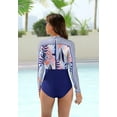 thumbnail image 4 of Women's Long Sleeve Rashguard One Piece Swimsuits Zip Up Swimsuit UPF 50+, 4 of 4