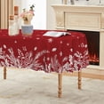 thumbnail image 1 of Christmas Tablecloth 60×84 Inch Oval, Floral Leaf Red Washable Table Cover for Party Picnic Dinner Decor, 1 of 6