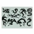 thumbnail image 1 of Japanese Dragon Cutting Board, Monochrome Style Cultural Oriental Creatures Design, Decorative Tempered Glass Cutting and Serving Board, Small Size, Black White, by Ambesonne, 1 of 1