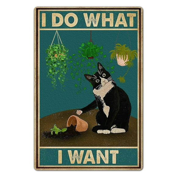 Bestylez Cute Cat Pictures Cat Poster Catio Accessories Cat Room Decor Gifts For Cat Lovers - I Do What I Want Sign 8 X 12 Inch (915)