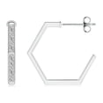 thumbnail image 2 of ANGARA Natural Diamond Hexagonal Hoop Earrings in 925 Sterling Silver for Women (Size-1.3mm| Color-I-J| Clarity-I1-I2) | Anniversary, Jewelry Gift for Women | Natural Diamond Earrings, 2 of 8