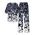 thumbnail image 4 of ICHUANYI Liquidación Mujeres Casual Verano Impreso Cuello Redondo Manga Corta Tops Y Traje De Pantalones Largos ICHUANYI WER202308246343, 4 of 5