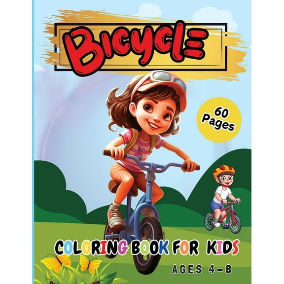 Bicycle Coloring Book for Kids Ages 4-8: Coloring Pages for Kids Spring, (Paperback)