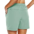 thumbnail image 2 of Women's Hiking Shorts with Pockets Quick Dry Lightweight Outdoor Summer Shorts for Women Fishing Climbing Green S, 2 of 7