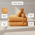 thumbnail image 5 of Oak and Birch Boneless Folding Sofa Bed, Convertible Floor Futon Chaise Lounge & Sleeper Bed, Shredded Foam Floor Couch for Living Room, Bedroom, Kids Room, Apartment, Chenille, Burnt Orange, 5 of 9