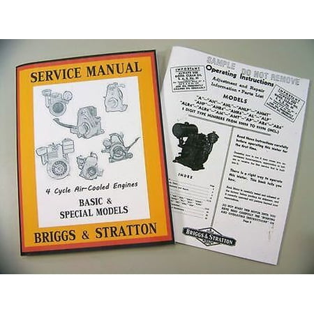 Briggs Stratton Ahlp Ahmt Service Repair Owner Operator Operating Part Manual