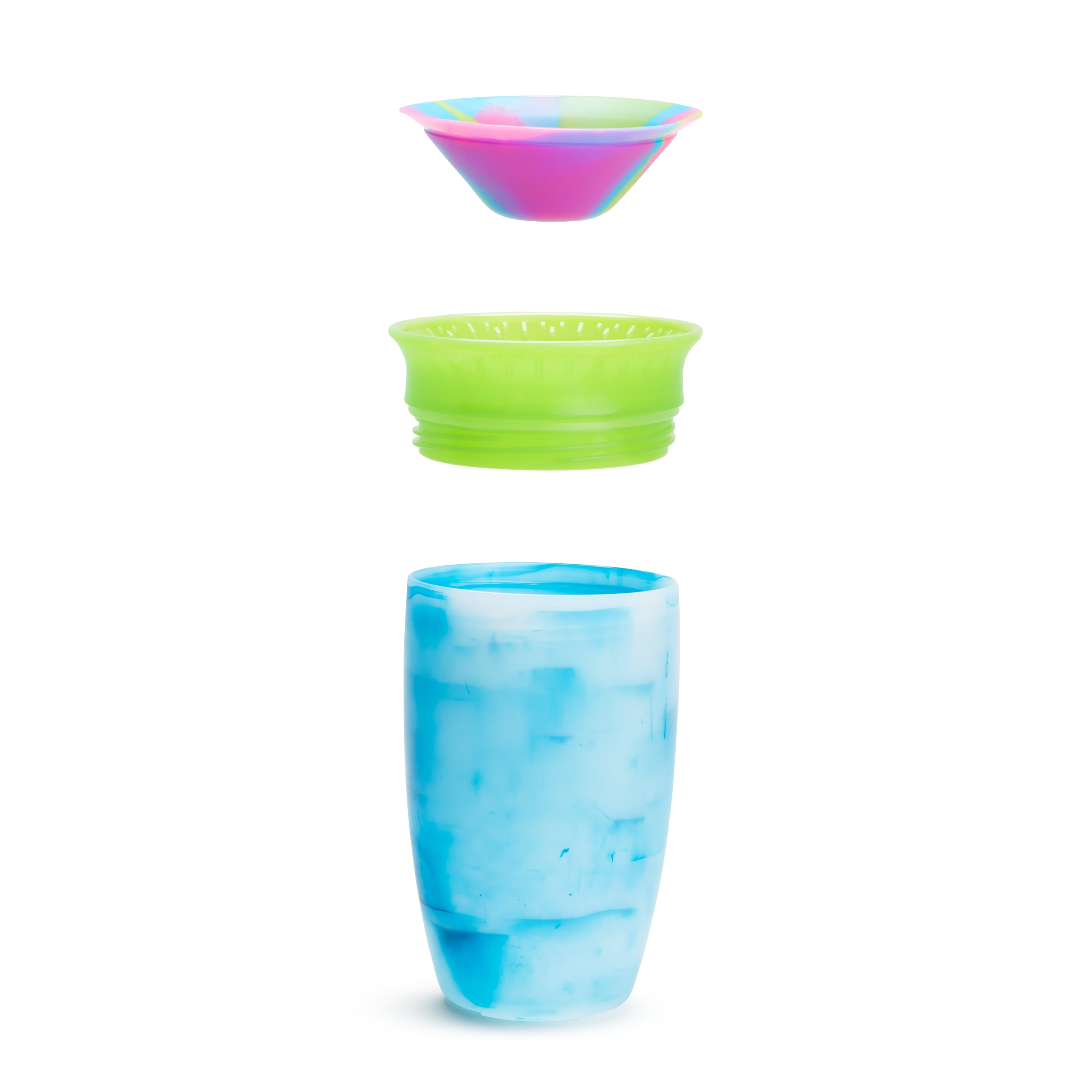 (3 pack) Munchkin® Miracle® 360° Spoutless Tie Dye Sippy Cup, 10 oz, Blue, Unisex
