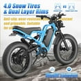 thumbnail image 5 of 3000W(Peak) 35MPH AKEZ 1500W Electric Bike,48V All Terrain Dirt Ebike for Adults,20 * 4.5'' Fat Tire Ebike,60+ Miles Range,Removable Battery,7Speed,Hydraulic Brake, 5 of 7