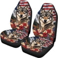thumbnail image 5 of Pzuqiu American Flag Wolf Pattern Full Set Car Seat Cover Sets, Dustproof Accessories Durable Fit for Trucks, 5 of 10