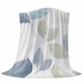 thumbnail image 6 of Sage Green Blue Leaves Blanket Soft Cozy Warm Throw Blanket for Couch, Plush Fuzzy Flannel Fleece Blankets for Sofa, Vintage Rustic Botanical Bed Blankets Lightweight Gifts for Women, 40"x50", 6 of 9