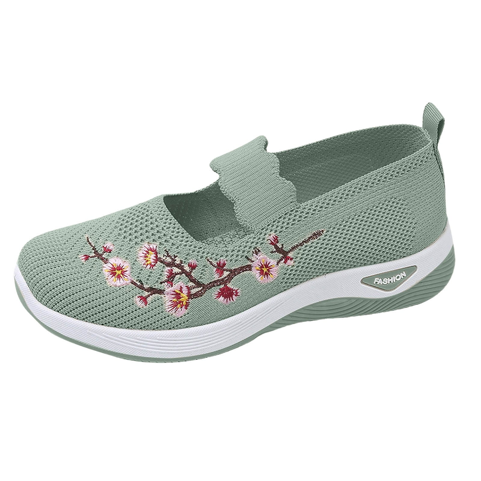 Dakaela Women's Orthopedic Walking Shoes Arch Support Flat Slip on Loafers Mesh Knit Dressy Flats