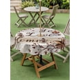 thumbnail image 3 of Outdoor Tablecloth with Umbrella Hole and Zipper, Texas Star Brown Round Table Cloth 60 Inch Waterproof Tablecloth, Farmhouse Retro Branches Wooden Grain Picnic Table Cover for Patio Camping, 3 of 7