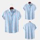 thumbnail image 3 of Camisas De Vestir Para Hombre Camisa de manga corta con flores para hombre, estilo playero de verano, informal, relajada, para perezosos (Blue, XL), 3 of 7