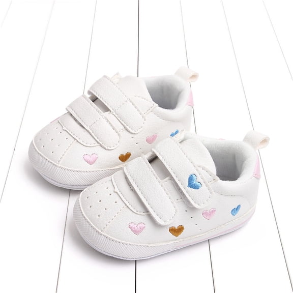 RTKFRFLM Infant Walking Shoes Lightweight Breathable Sneakers with Dual Hook and Loop Straps Blue 6-12 Months