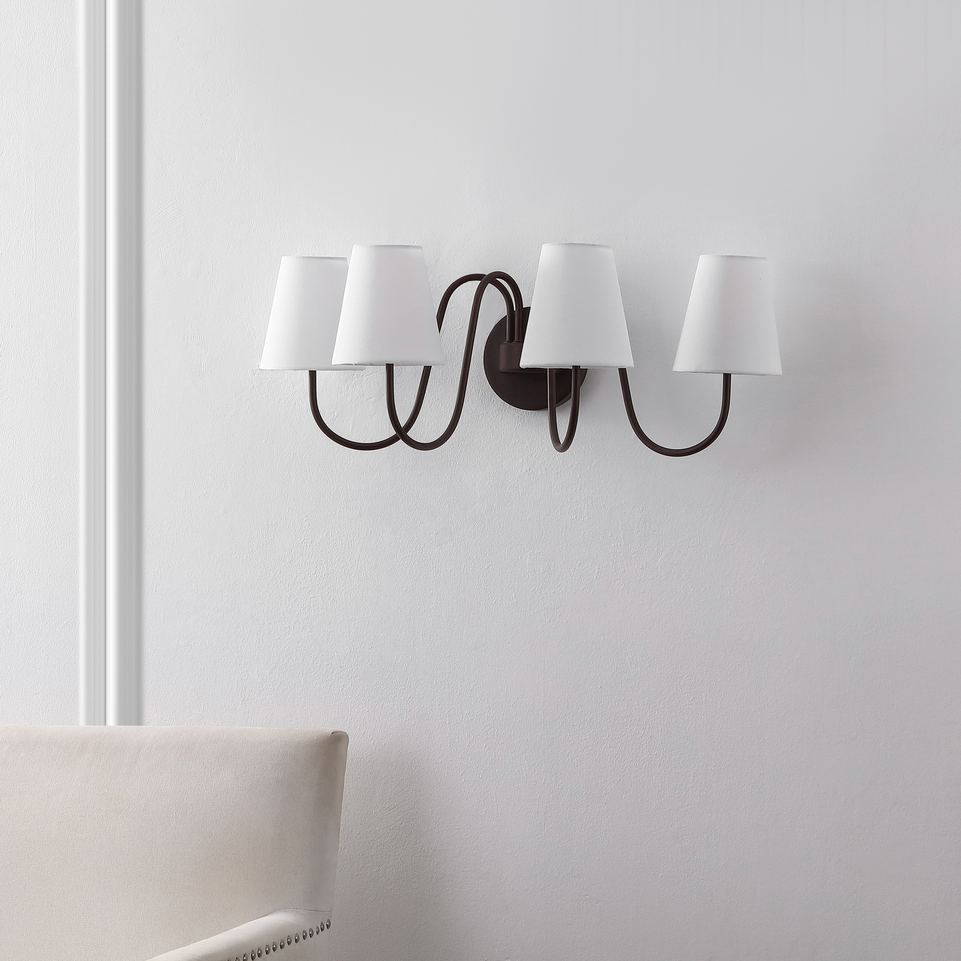 Safavieh Rhea 4-Light 26.5" Contemporary Iron Sconces, White