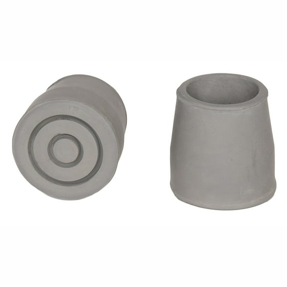 PCP Replacement Walker Tips (Pair) Grey, 1.25 Inch Diameter