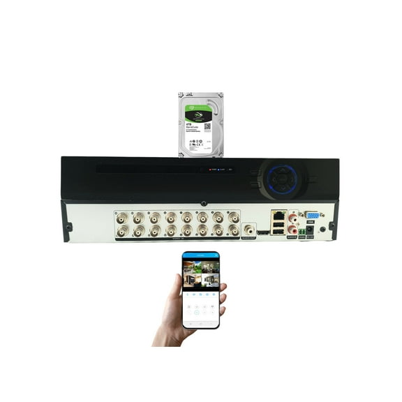 Evertech 16 Channel 1080P HD Security Camera Digital Video Recorder 4TB for 24/7 Recording