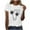 White 1, variant on Women's Casual Tops Printed Crew Neck Short Sleeve Shirts Loose Fit Summer Fashion Tees Comfortable Basic Clothes (XL, White 2)