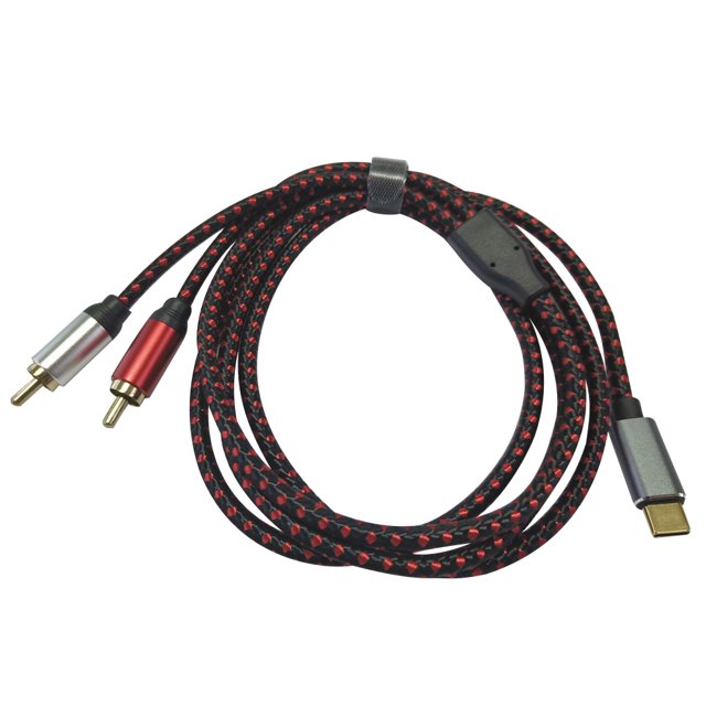Cable de audio USB tipo C a 2 RCA para amplificador de altavoz de tableta Xiaomi Huawei