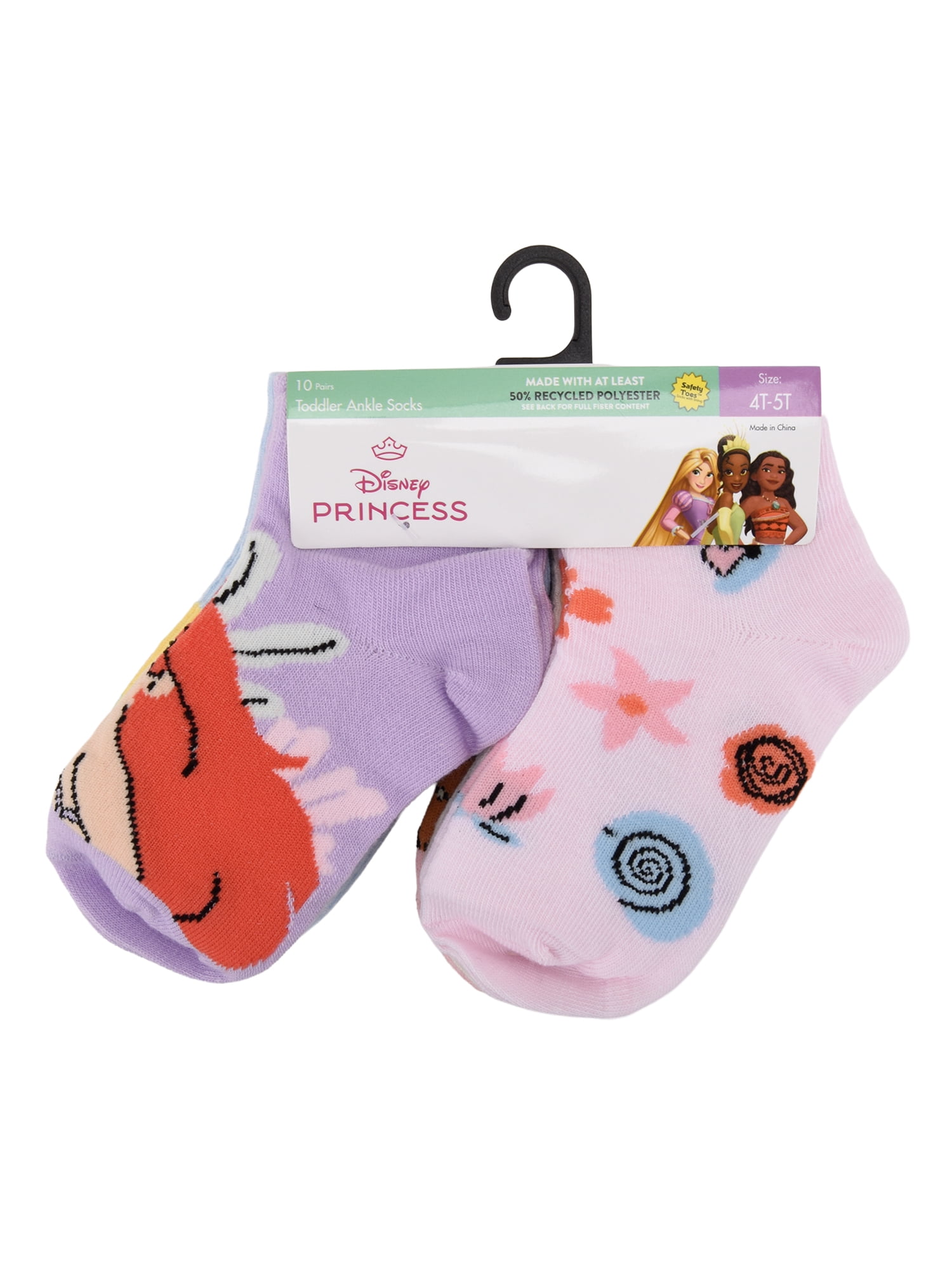 Disney Princess Infant Toddler 10-Pack Ankle Socks, Sizes 12M-5T