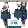 thumbnail image 5 of PAVILIA Knitting Bag Yarn Storage Tote, Large Crochet Organizer Bag, Yarn Storage Holder for Crocheting Knitter, Knitting Project Bag, Crochet Accessories Set, Gifts For Crochet Lovers, Heather Navy, 5 of 6