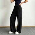 thumbnail image 6 of RongHuan Women's Workout Pants Loose Fit Wide Leg Sweatpants Fashion High Waist Pant Solid Color Palazzo Pants, 6 of 7