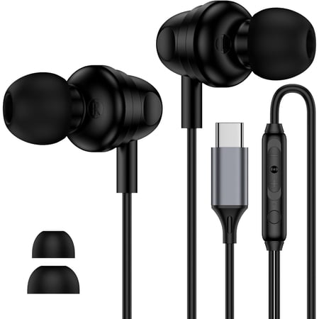 for Samsung Earbuds Wired USB C in-ear Ear Buds for Samsung Galaxy A17 S25 FE Ultra A16 A36 A26 A56 S24, USBC Headphones Wired Ear Phones with Type C Plug Earphones with Microphone for Google Pixel10