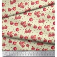 thumbnail image 2 of Soimoi Yellow polyester Crepe Fabric Pomogranate Fruits Decor Fabric Printed Yard 42 Inch Wide, 2 of 3