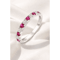 thumbnail image 2 of Jewelerix 14K Yellow Gold Vermeil Moissanite Eternity Band Ring, Red Ruby White Gold Wedding Anniversary Ring, Birthstone Ring, 2 of 4