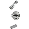 thumbnail image 1 of Kingston Brass KB86910DX Robinet de Baignoire et Douche avec Poignée Croisée, Chrome Poli, 1 of 2