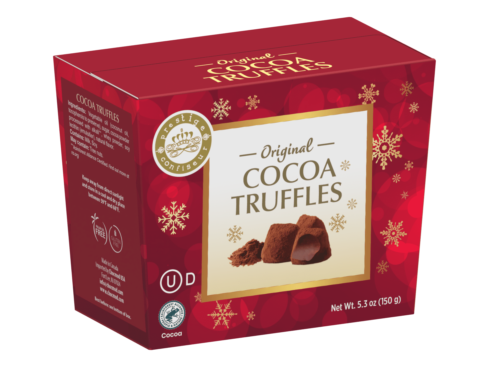 (4 pack) Prestige Confiseur Original Cocoa Dusted Truffles, 5.3 oz., 20 Pieces, Gluten-Free, Kosher