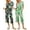 Black Flower / Green Leaf, variant on Ekouaer 2 Pack: Women's Set Short Sleeve Pj Top Capri Pants - Pajamas Sets Lounge & Sleepwear Set Navy Star/Coffee