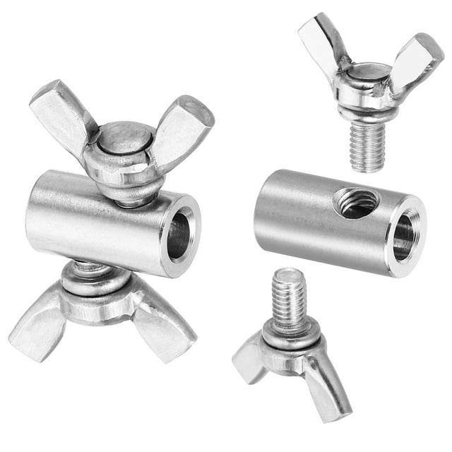 Unique Bargains 304 Stainless Steel 6mm Hole Wire Rope Clips, 2Pcs Wire Rope Clamp Fasteners Screws, Silver