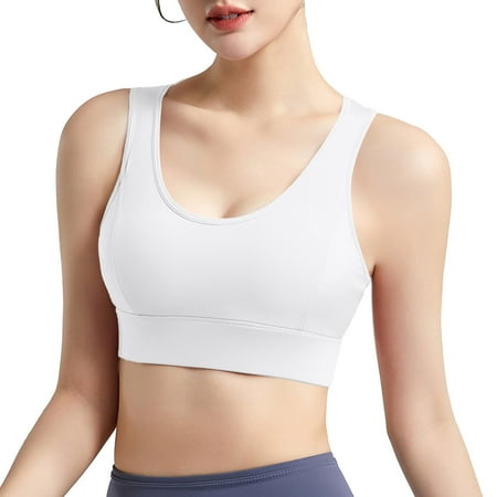 BYHONG Women s Sports Underwear Women s Shockproof Running Small Chest Push Up Fitness Yoga Vest Thin No Steel Ring Beautiful Back Bra Sports bras for Women White L