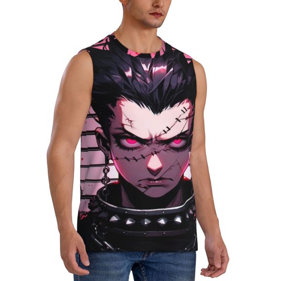 Mens Hunter X Hunte Hisoka Tank Top Summer Sleeveless Shirts for Men Quick Dry Gym Workout T Shirts Men's Athletic Tank Tops