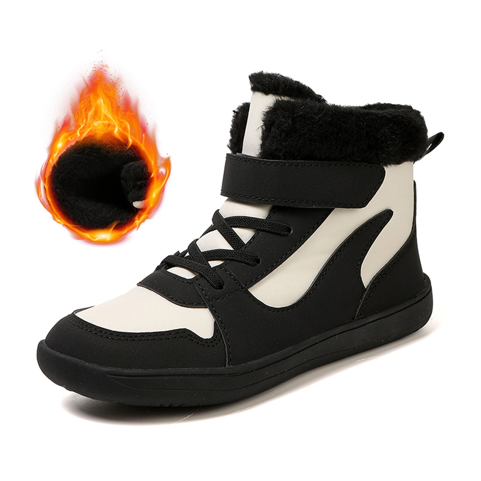 Acheter Chaussures Courtes En Coton Pour Enfants, Peluche Et Chaudes, Bottes De Neige épaisses Antidérapantes à Griffes De Glace Pour Garçons Et Filles