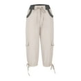 thumbnail image 5 of ShomPort Cargo Pants for Women Capri Cargos High Waisted Streetwear Summer Casual Lounge Capris Pants with Multi Pockets, 5 of 7