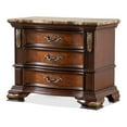 thumbnail image 3 of Furniture of America Fleura Traditional Adult 3-Drawer Nightstand, Dark Cherry and Oak, 3 of 20