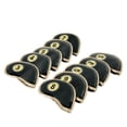 thumbnail image 3 of 10 Pieces Golf Iron Headcover Set Golf Club Head Cover Anti Scratch Golf Cue Protector with Number Tag Sticky Waterproof Golfer Equipment Black, 3 of 8