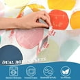 thumbnail image 3 of Yayeee Kitchen Curtains Tier Pair Light Filtering 27"x24" Rod Pocket Short Cafe Window Panel, Yellow Circles, 3 of 7